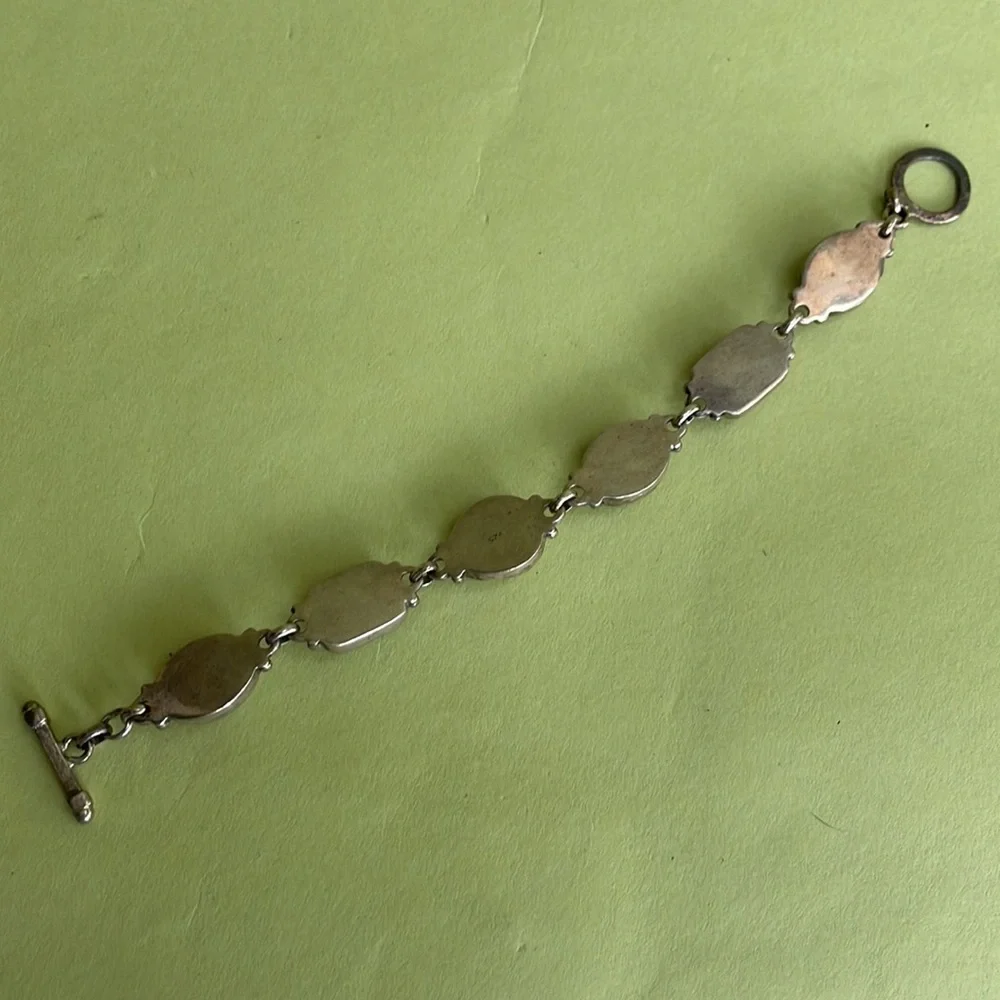 Vintage sterling silver/mother of purl bracelet - Picture 4 of 9